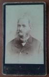 Fotografie tip CDV, barbat cu barba si mustata, 1891