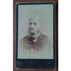 Fotografie tip CDV, barbat cu barba si mustata, 1891
