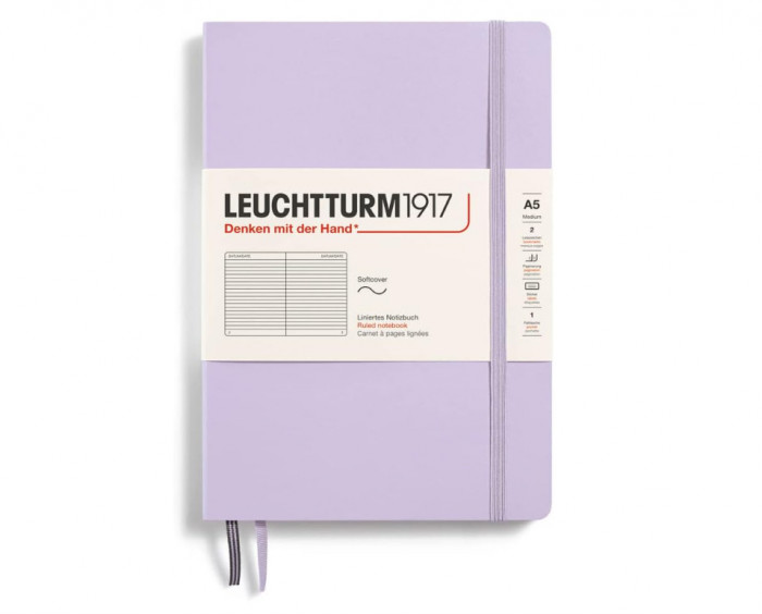 Caiet cu elastic LEUCHTTURM1917, A5, 123 de pagini numerotate, liliac - RESIGILAT