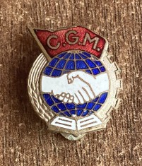 QW9 N8 61 - insigna - comunism - Confderatia generala a muncii - CGM - cu talpa