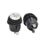 Buton Rotund Inox 6A 3P 20x33mm On-Off-On 250V/6A 125V/10A Rosu IP67 Intrerupator Auto Camion Utilaje Electrice
