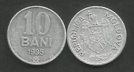 MOLDOVA 10 BANI 1995 [1] VF + , livrare in cartonas