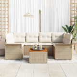 VidaXL Set de canapele pentru grădină 7 pcs Bej, crem 55 x 55 x 37 cm