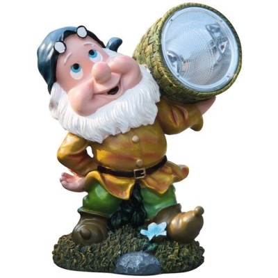 Decoratiune gradina, ceramica, lampa solara, pitic cu cos, 4xLED, 20x15x25 cm, Strend Pro GartenVIP DiyLine foto