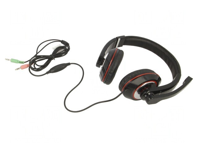 Căști cu Microfon Negru Jack 3,5mm 1,8m
