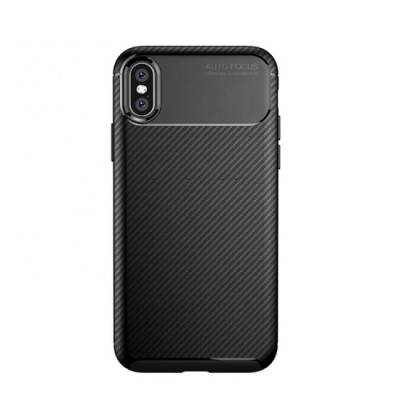 Husa Auto Focus Carbon pentru IPhone Xs Max - Negru foto