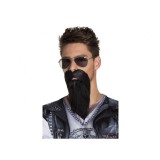Barba bruneta de motociclist dur, pentru adulti