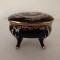 Caseta portelan Limoges, culoare cobalt, pictata manual
