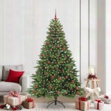 VidaXL Brad de Crăciun artificial cu 300 LED Verde 210 cm PE și PVC 3397562
