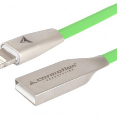 Cablu De Incarcare Si Sincronizare, 120 Cm, Usb&gt; Combinat Micro Usb &amp; Lightning, Verde Carmotion 58634GN