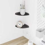 vidaXL Raft suspendat cu raft cu depozitare 2 pcs Negru 15 x 15 x 2 cm 8004074