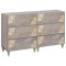 Bufet 2 buc. 60 x 33 x 75 cm Lemn de mango solid Gri - 1