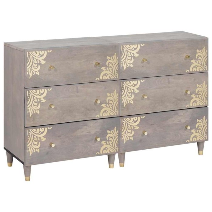 Bufet 2 buc. 60 x 33 x 75 cm Lemn de mango solid Gri