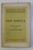 ION GHICA - SCRISORI CATRE V. ALECSANDRI , 1934