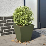Gossi jardiniera de gradina, verde masliniu, 30x30x30 cm, otel