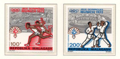 Madagascar 1972 Mi 662/63 MNH - Jocurile Olimpice vara, Munchen foto