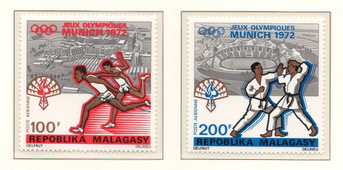 Madagascar 1972 Mi 662/63 MNH - Jocurile Olimpice vara, Munchen
