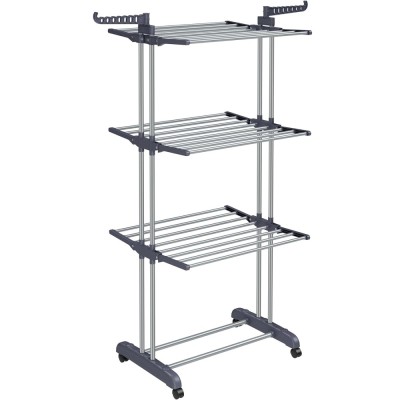 SONGMICS Uscator vertical pentru rufe, mobil si pliabil, cu doua umerase, 64x126x172 cm, sarcina 35kg Household NewTrend foto