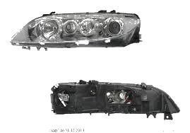 Far Mazda 6 06.2002-04.2005 TYC dreapta, tip bec H1+H1, culoare rama argintiu reglaj electric