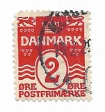 Danemarca - Linii ondulate, 1905-1906 - 2 Ore, obliterat