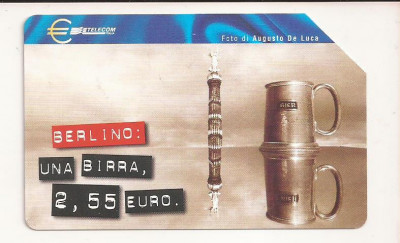 CT1-Cartela Telefonica -Telecom Italia - 10000 Lire - Berlino:Una Birra foto