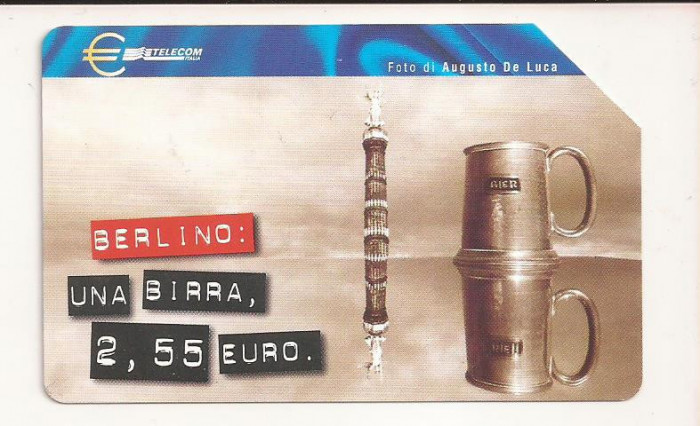 CT1-Cartela Telefonica -Telecom Italia - 10000 Lire - Berlino:Una Birra