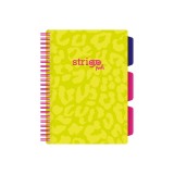 Caiet cu Spirala si Separatoare Strigo Pads Project Book Neon A5, Dictando, Verde Neon