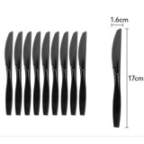 Set 10 Cutite de Unica Folosinta, Cyrax, Plastic, 17x1.6 cm, negru