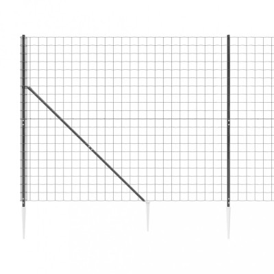 Gard plasa de sarma cu tarusi de fixare, antracit, 2x25 m GartenMobel Dekor foto