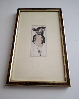 Silueta feminina vintage &amp;ndash; tehnica mixta foto