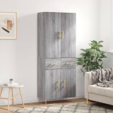 vidaXL Dulap &icirc;nalt, gri sonoma, 69,5x34x180 cm, lemn compozit