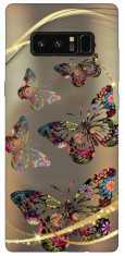 Husa Silicon Soft Upzz Print Samsung Galaxy Note 8 Model Golden Butterfly foto