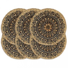 vidaXL Naproane, 6 buc., albastru &icirc;nchis, 38 cm, iută, rotund 133871