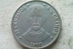 MONEDA 25 CENTAVOS 1980-REPUBLICA DOMINICANA foto