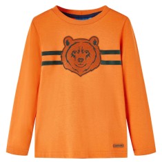 Tricou de copii cu m&acirc;neci lungi, portocaliu &icirc;nchis, 116