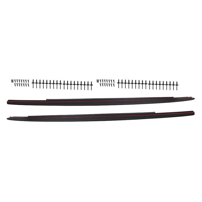 Set 2 buc. ornament prag BMW Seria 5 (G30/G31), 05.2017-08.2020, partea stanga, type M-Performance; negru mat; plastic; TUNING,