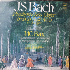 Vinil dublu album Bach - French Suite nr 5 G Major, Melodia URSS, stare f buna!