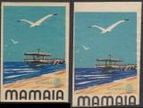 Romania anii 60-70 - Set 2 vignete de bagaje Statiunea MAMAIA (varietati), ONT Carpati, etichete hoteliere, promovare turistica