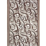 Traversa Festonata Surfilata, Model Print 1304, Tesatura Plata, Latime 2m, Marime 200 x 300 cm, Crem, Maro, Antialergic, Polipropilena, Living, Dormit