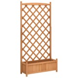 Cumpara ieftin Jardiniera cu spalier, maro, 90x35x180 cm, lemn masiv de brad