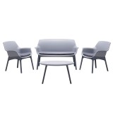 Cumpara ieftin Set mobilier de grădină Tampa cu 4 locuri, gri-grafit