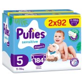 Scutece Pufies Sensitive, marimea 5, 184 bucati, 11-16 kg, Mega Pack*2