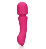 Vibrator Double-Sided Wand, 20 Moduri Vibratii, Silicon, USB, Roz, 16.5 cm