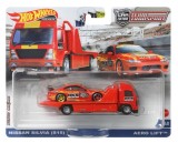 Set masinute Hot Wheels Car Culture - Team transport, Aero Lift, cu masinuta, Nissan Silvia, 1:64