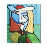 Tablou celebru portret abstract pictat manual, 60x50cm ulei pe panza, reproducere Pablo Picasso