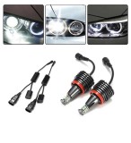 Cumpara ieftin Set becuri LED H8 40W Angel Eyes pentru BMW , CANBUS, lumina alba rece, Plug Play
