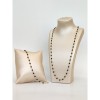 Set Bijuterii Anthony Rozariu Spinel Negru Argint 925 Placat Aur Galben, Colier Bratara Reglabil, Made in Italy
