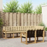 vidaXL Set de canapele de exterior cu pernă 8 pcs Alb și Bej 3389591