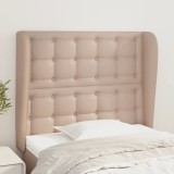 vidaXL Tăblie pat cu aripioare cappuccino 103x23x118/128 cm piele eco 3118045