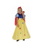 Costum carnaval Albă ca Zăpada pentru copii cu pelerina, marime 120-130 cm, multicolor